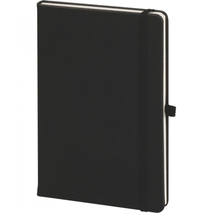 Logo Baskılı Siyah Elastik Bantlı Kalem Tutuculu Tarihsiz Defter